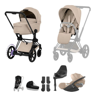 Cybex ePriam 5 Ultimate Travel System with Folding Carrycot and Cloud T Car Seat & Base T - Comfort Collection
