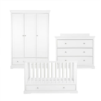 CuddleCo Beaumont 3 Piece Set with Low Cotbed, Dresser and Wardrobe