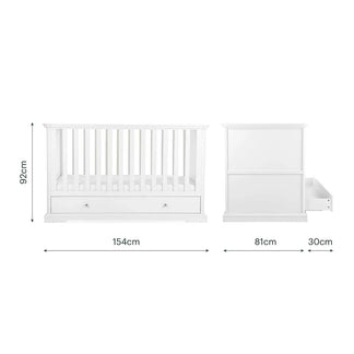 CuddleCo Beaumont 2 Piece Set with Low Cotbed and Dresser