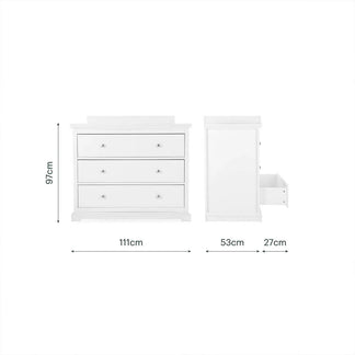 CuddleCo Beaumont 3 Piece Set with Low Cotbed, Dresser and Wardrobe