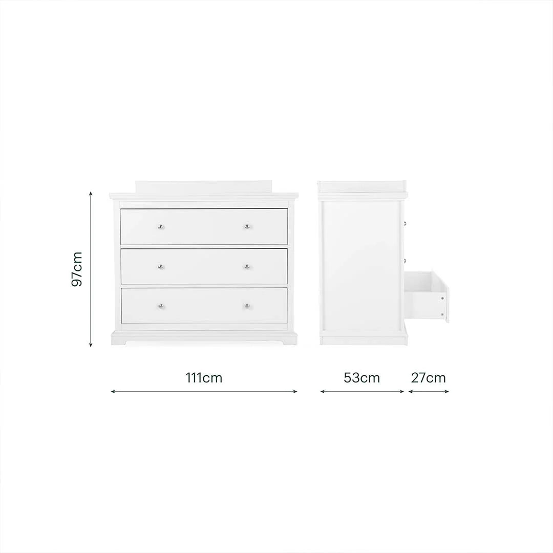 CuddleCo Beaumont 3 Piece Set with Low Cotbed, Dresser and Wardrobe