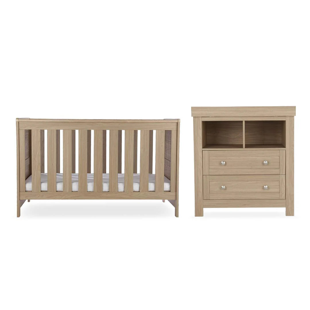 CuddleCo Burford 2 Piece Set with Cot Bed and Dresser Changer