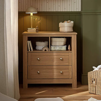CuddleCo Burford 2 Piece Set with Cot Bed and Dresser Changer