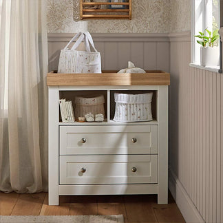 CuddleCo Burford 2 Piece Set with Cot Bed and Dresser Changer