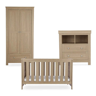 CuddleCo Burford 3 Piece Range with Cot Bed, Dresser Changer and Wardrobe