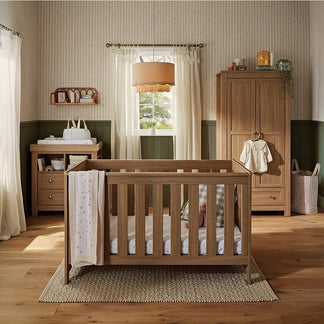 CuddleCo Burford 3 Piece Range with Cot Bed, Dresser Changer and Wardrobe