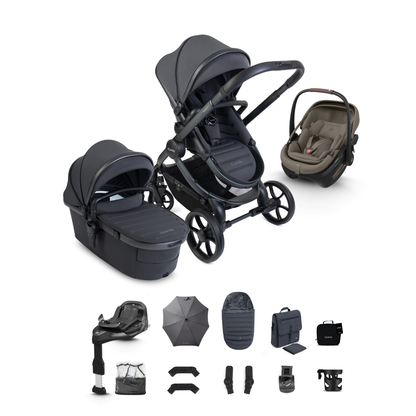 iCandy Peach 8 Complete Travel System Bundle with Maxi Cosi Coral Slide Pro Infant Car Seat & Isofix Base