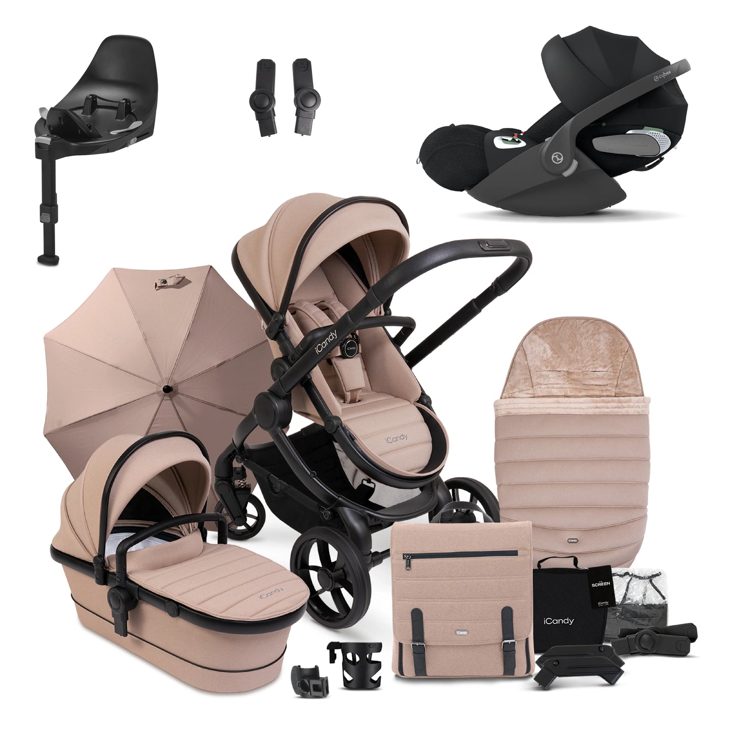 iCandy Peach 7 Pushchair Bundle with Cybex Cloud T and Base T