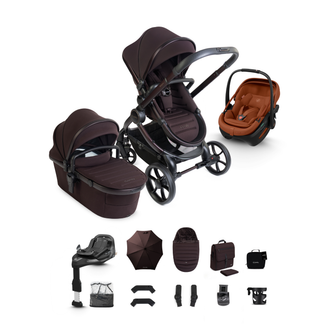 iCandy Peach 8 Complete Travel System Bundle with Maxi Cosi Coral Slide Pro Infant Car Seat & Isofix Base