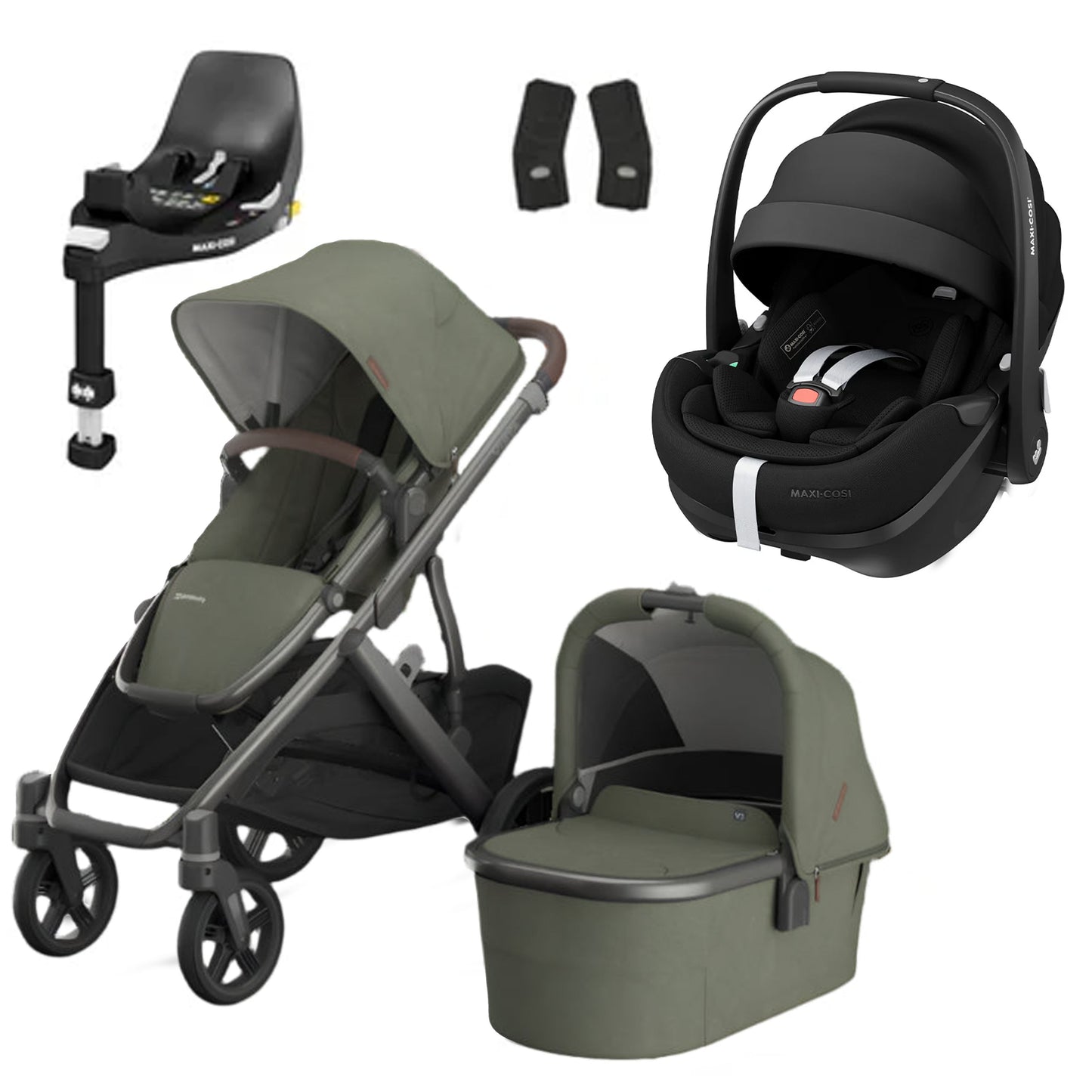UPPAbaby Vista V3 Buggy with Maxi Cosi Pebble 360 Pro2 and Familyfix Pro Isofix Base