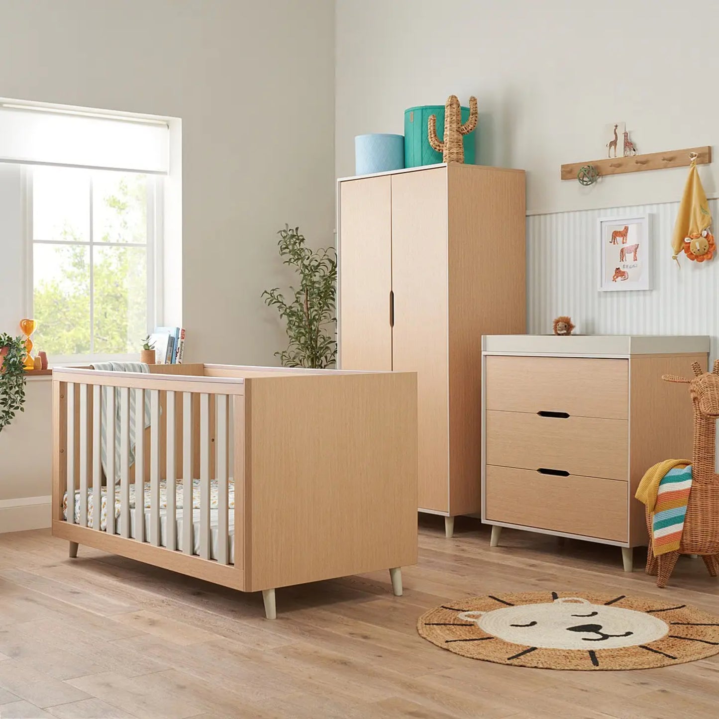 Tutti Bambini Fika 3 Piece with Cot Bed, Dresser Changer and Wardrobe