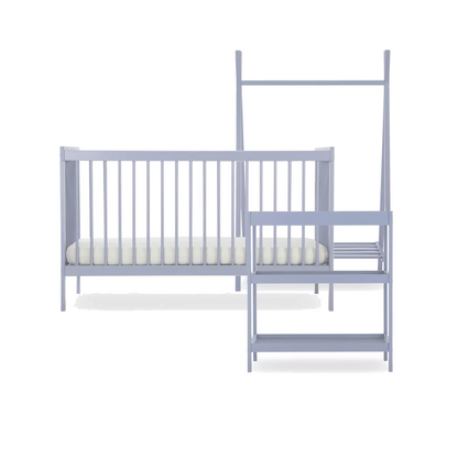 CuddleCo Nola 3 Piece Set with Cot Bed, Open Changer and Clothes Rail