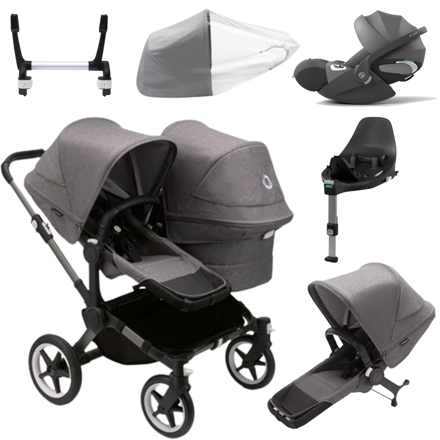 Bugaboo Donkey 5 Duo (Double) with Cybex Cloud T and Base T