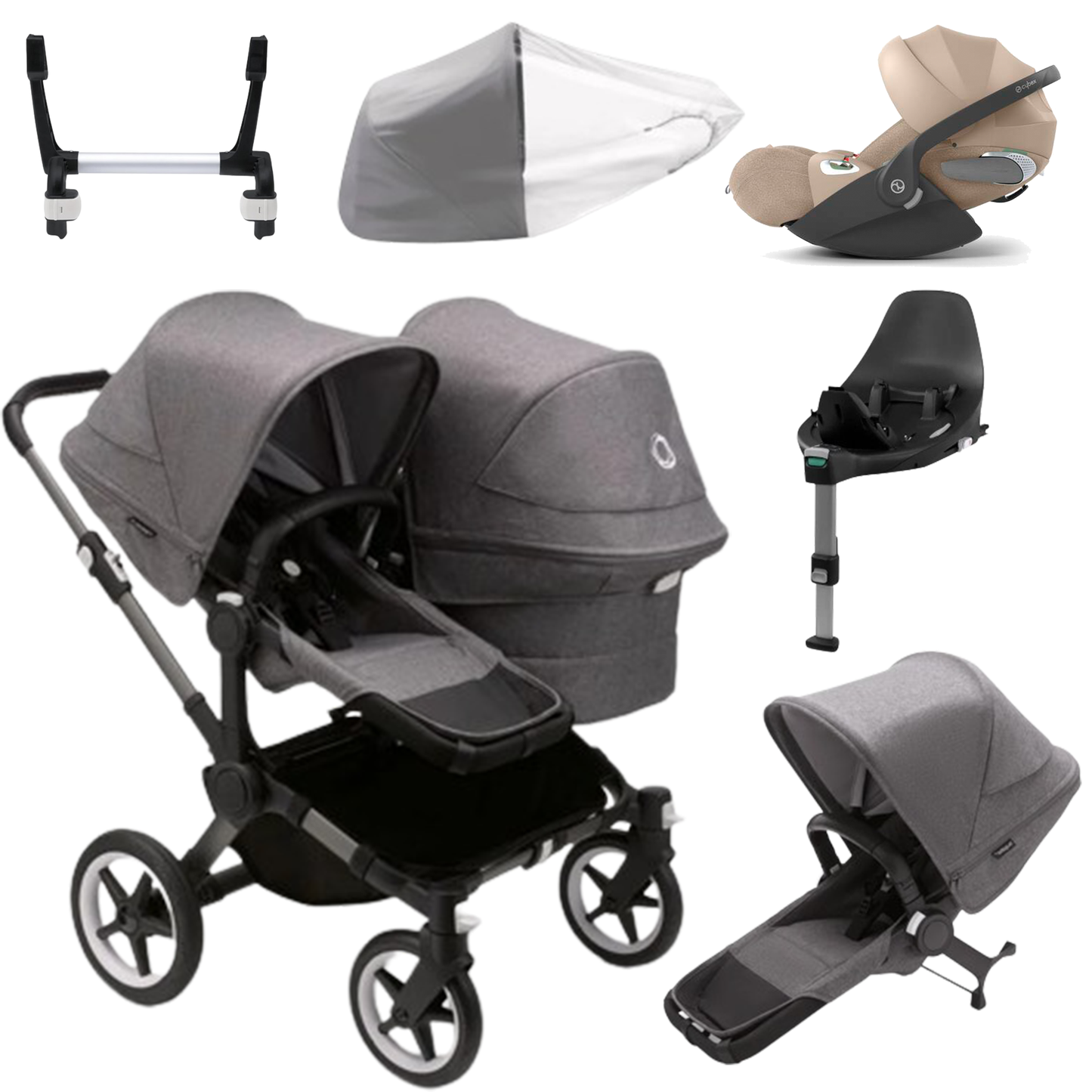 Bugaboo Donkey 5 Duo (Double) with Cybex Cloud T and Base T