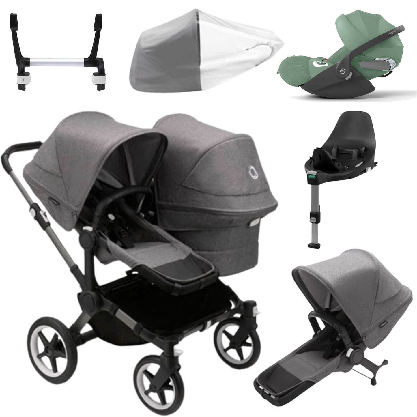 Bugaboo Donkey 5 Duo (Double) with Cybex Cloud T and Base T