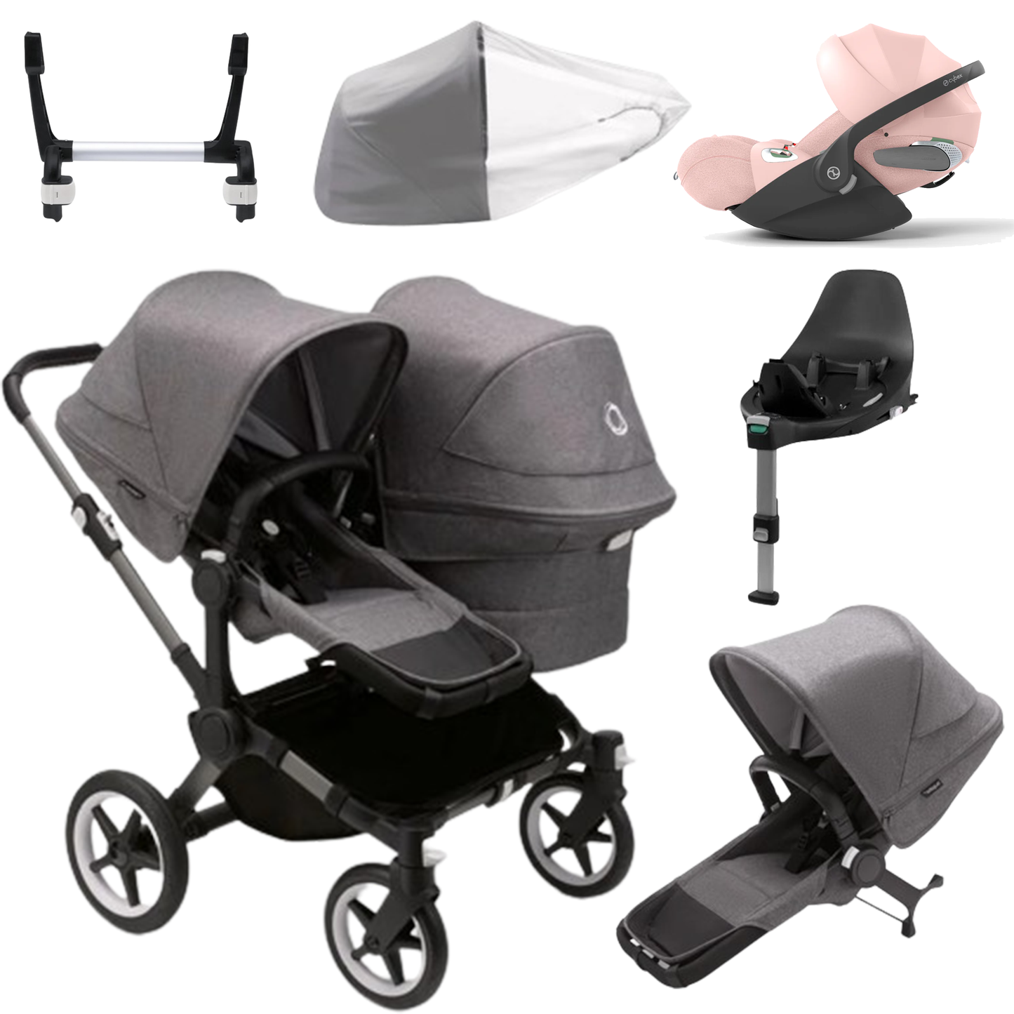 Bugaboo Donkey 5 Duo (Double) with Cybex Cloud T and Base T