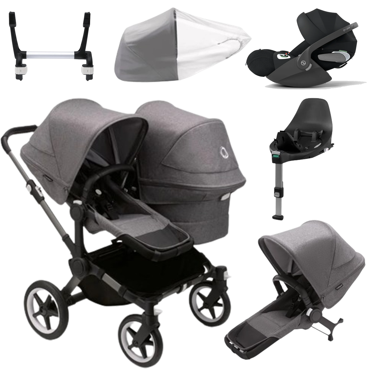 Bugaboo Donkey 5 Duo (Double) with Cybex Cloud T and Base T