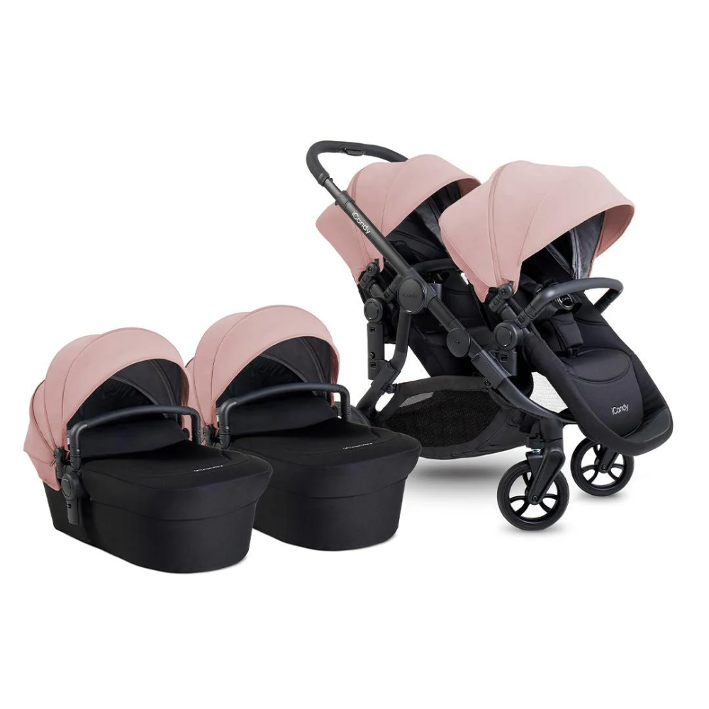 iCandy Orange 4 Twin Pram Complete Bundle- Rose