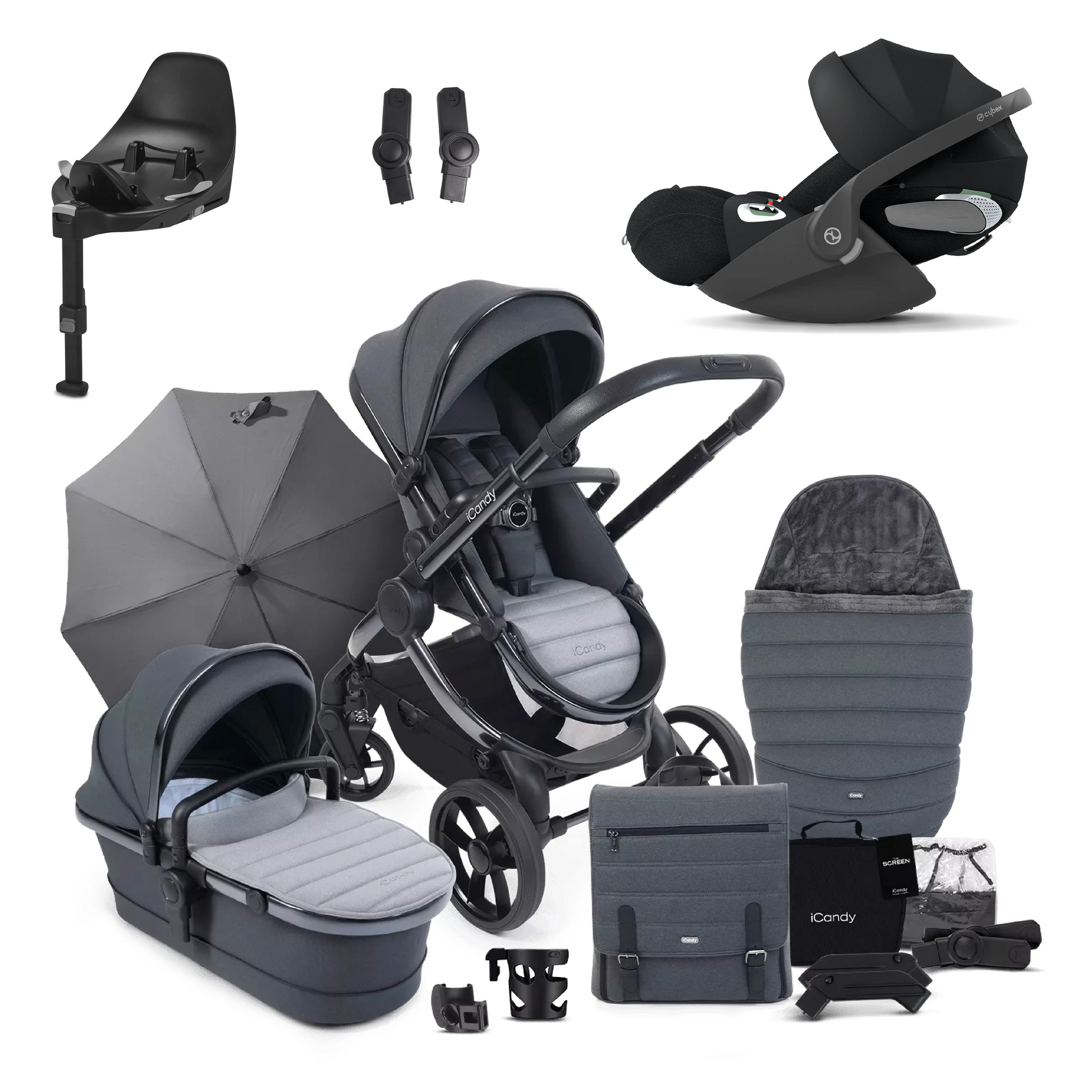 iCandy Peach 7 Bundle with Cybex Cloud T and Base T- Truffle