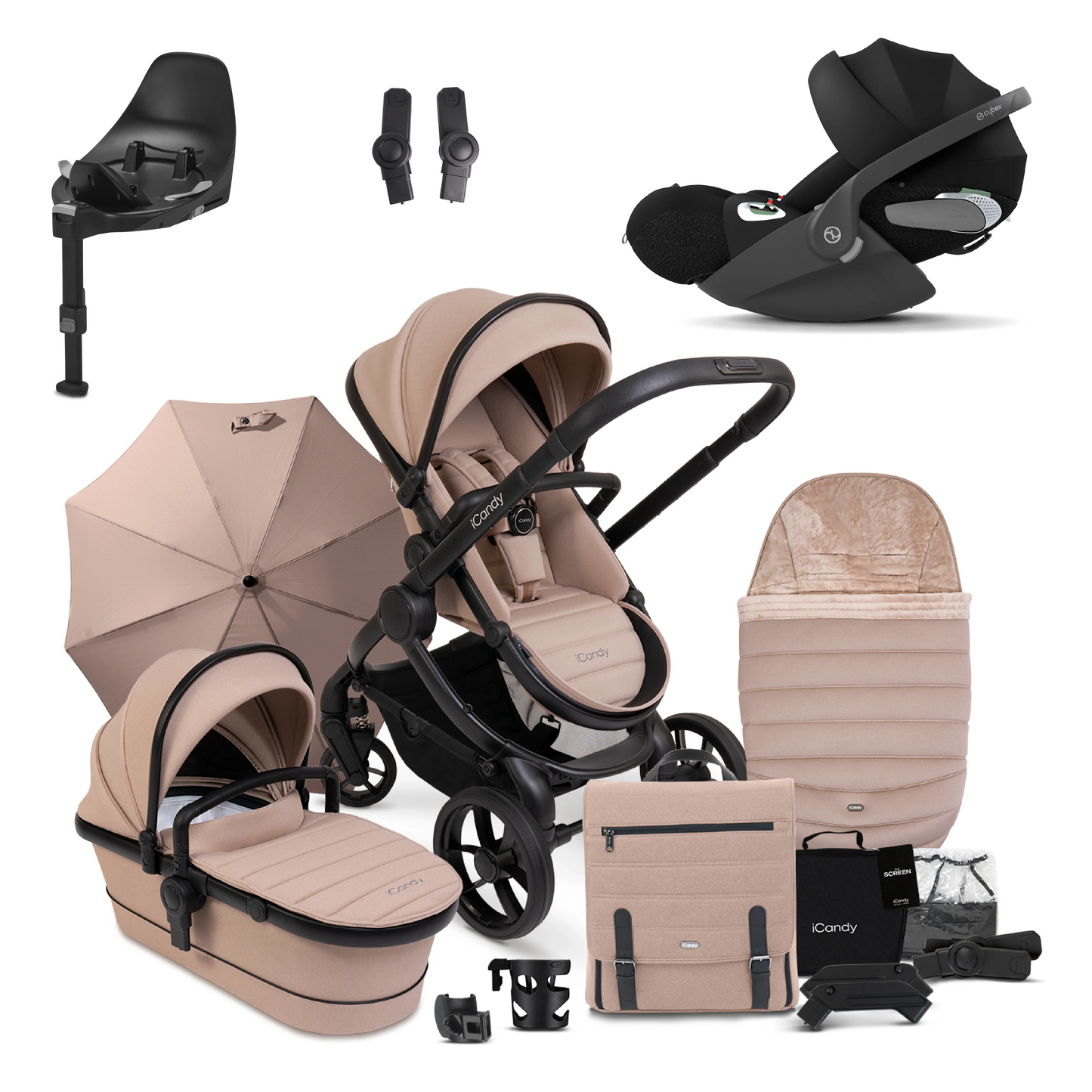iCandy Peach 7 Pushchair Bundle with Cybex Cloud T and Base T