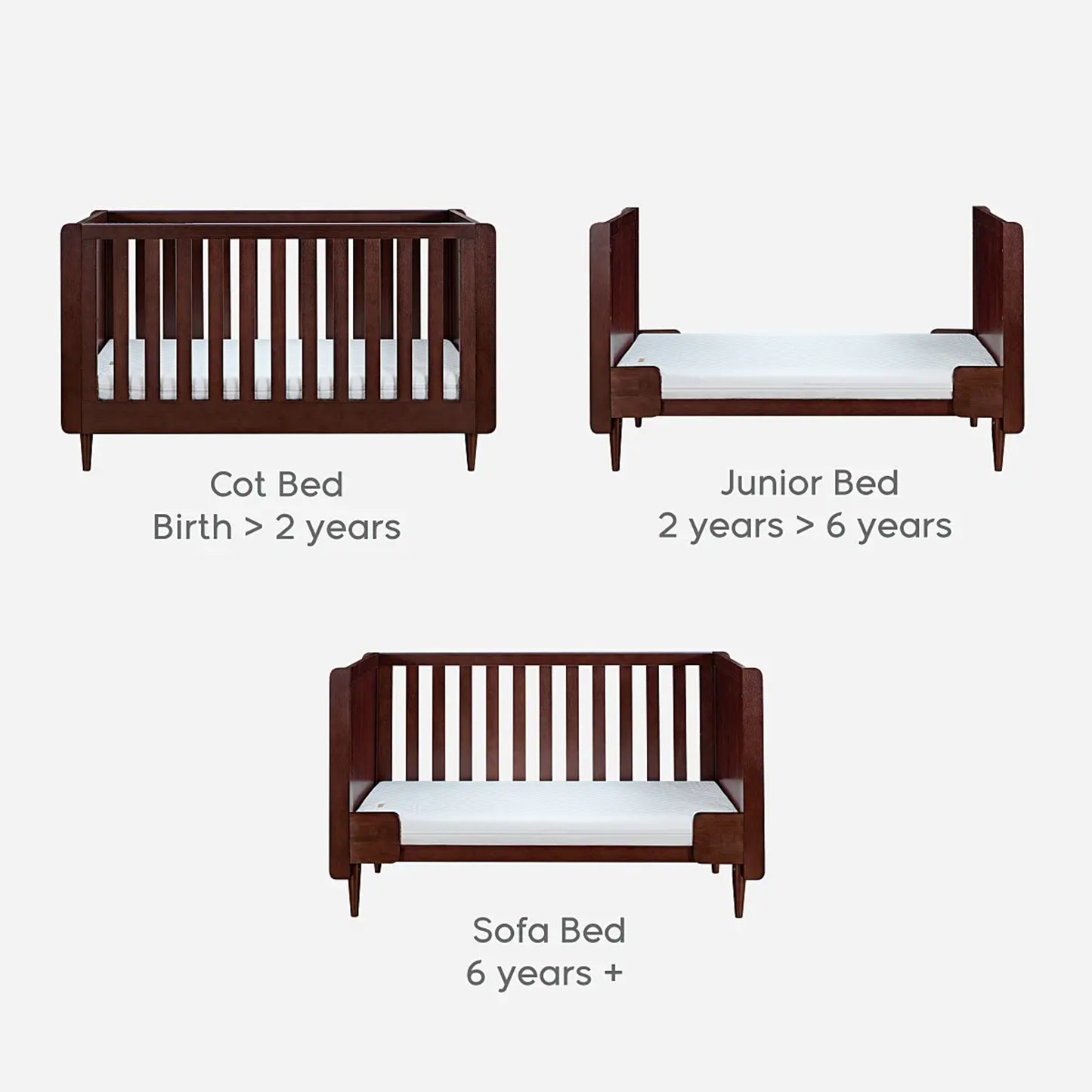 Tutti Bambini Japandi 3 Piece with Cot Bed, Dresser Changer and Wardrobe