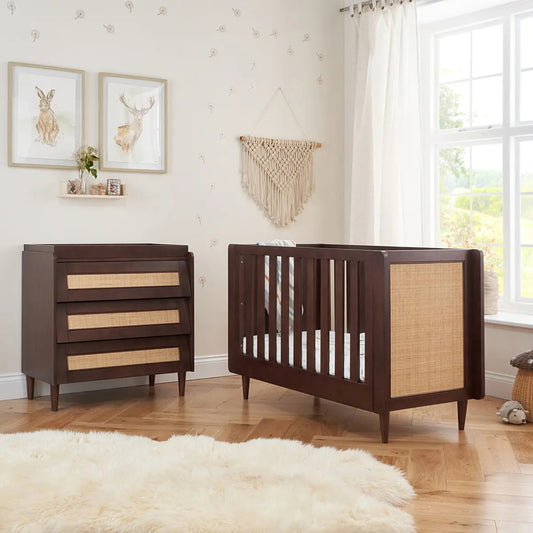 Tutti Bambini Japandi Mini 2 Piece with Cot Bed and Dresser