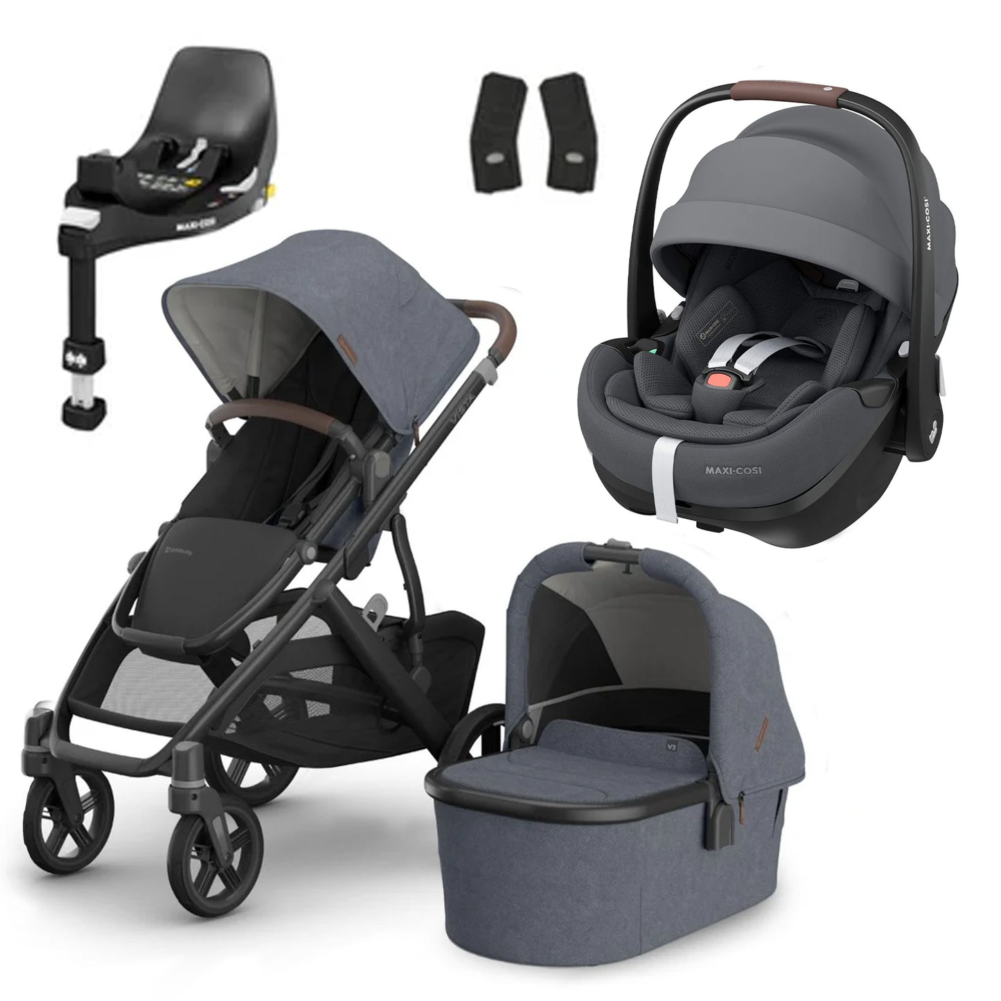 UPPAbaby Vista V3 Buggy with Maxi Cosi Pebble 360 Pro2 and Familyfix Pro Isofix Base