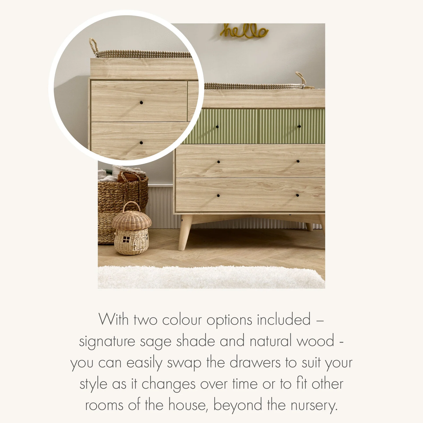 Mamas & Papas Coxley 3 Piece Cotbed Range with Dresser Changer and Wardrobe