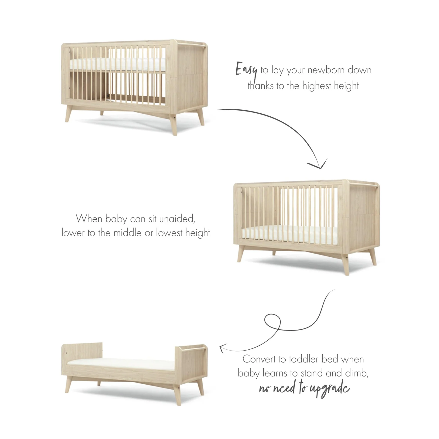Mamas & Papas Coxley 3 Piece Cotbed Range with Dresser Changer and Wardrobe