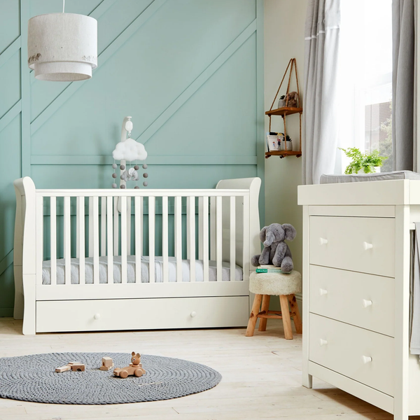 Mama and papas sleigh cot bed shop