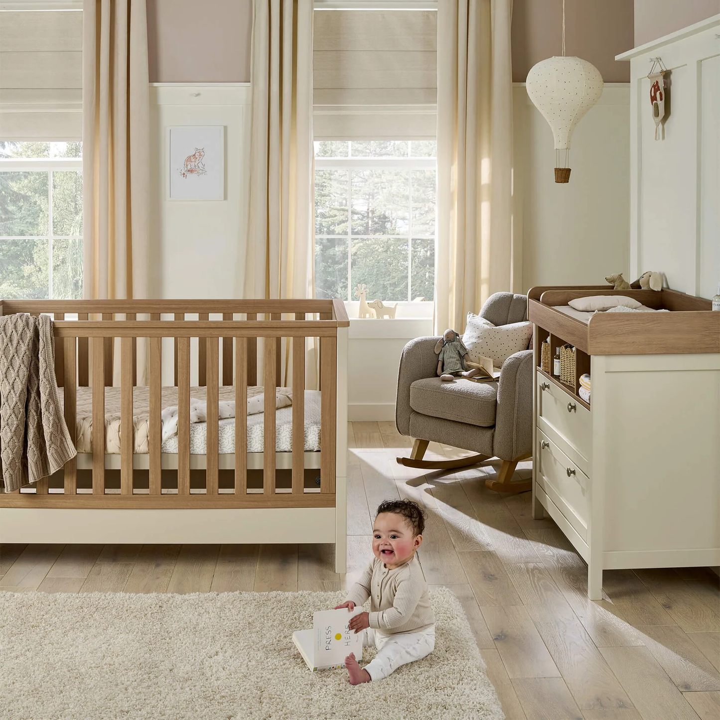 Mamas & Papas Harwell 2 Piece Baby Cot Bed Set with Dresser Changer