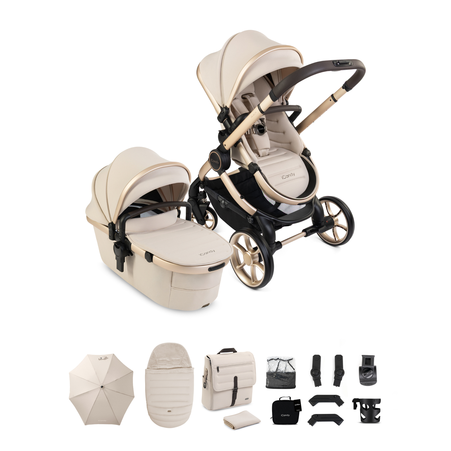 iCandy Peach 8 Complete Buggy Bundle with Pushchair, Carrycot & Accessories