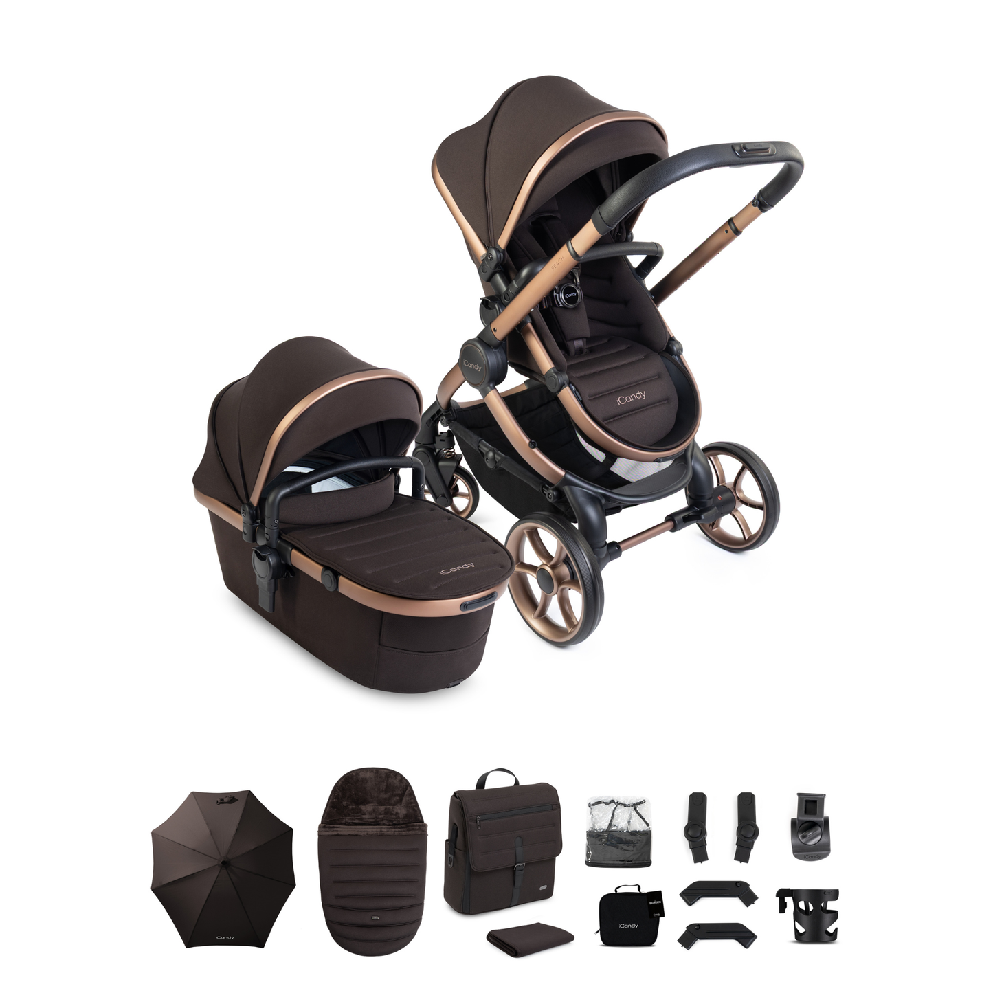 iCandy Peach 8 Complete Buggy Bundle with Pushchair, Carrycot & Accessories