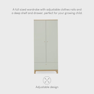 CuddleCo Remi 3 Piece set with Cotbed, Dresser and Wardrobe