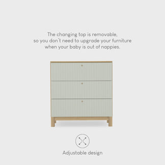 CuddleCo Remi 3 Piece set with Cotbed, Dresser and Wardrobe