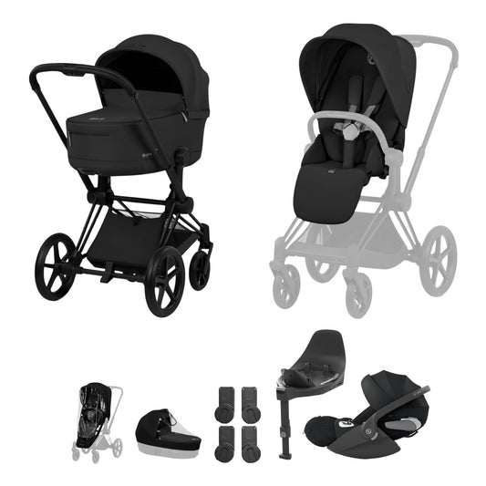 Cybex Priam 5 Ultimate Travel System with Folding Carrycot and Cloud T Car Seat & Base T - Comfort Collection