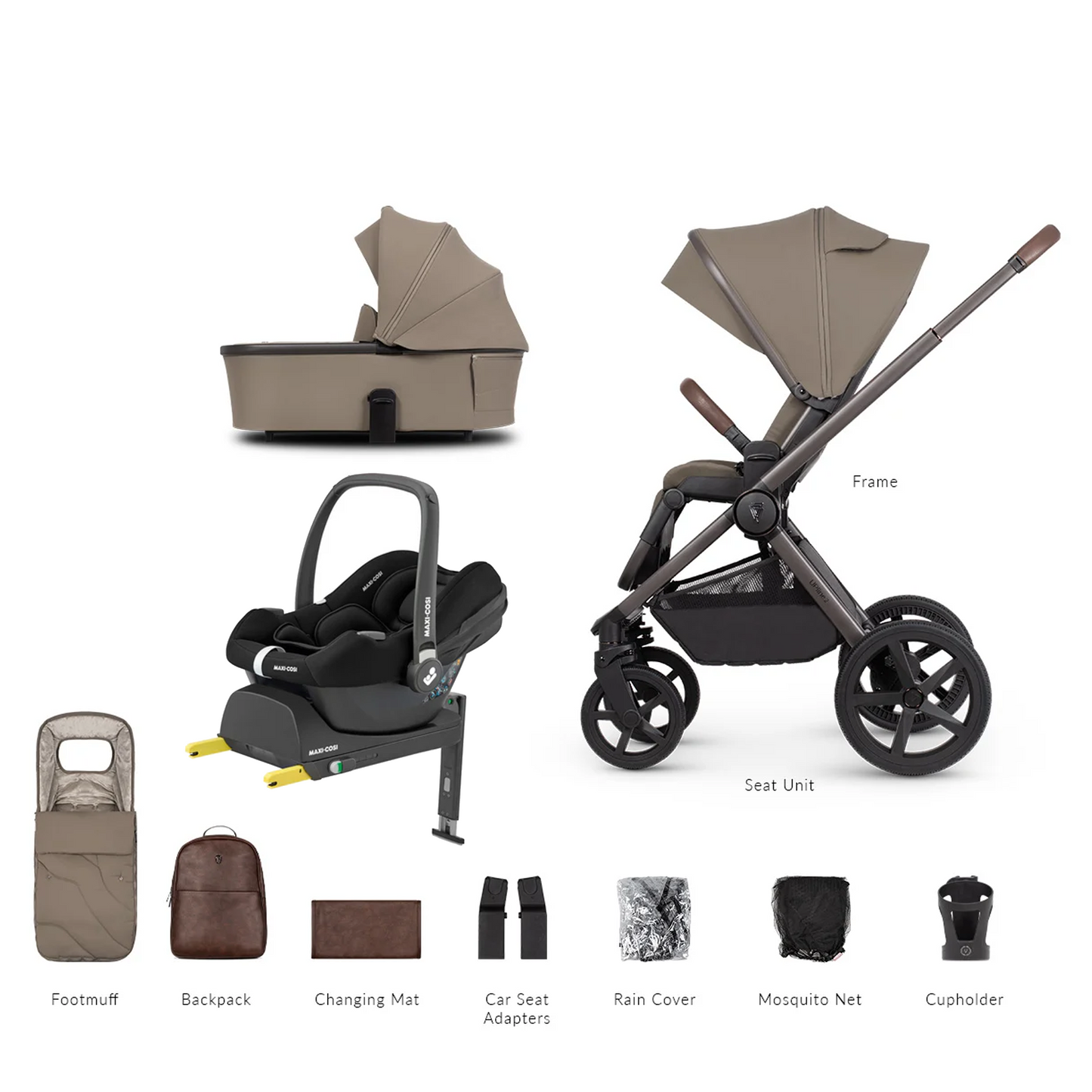 Venicci Upline 2 - 3 in 1 with Maxi Cosi CabrioFix and Base