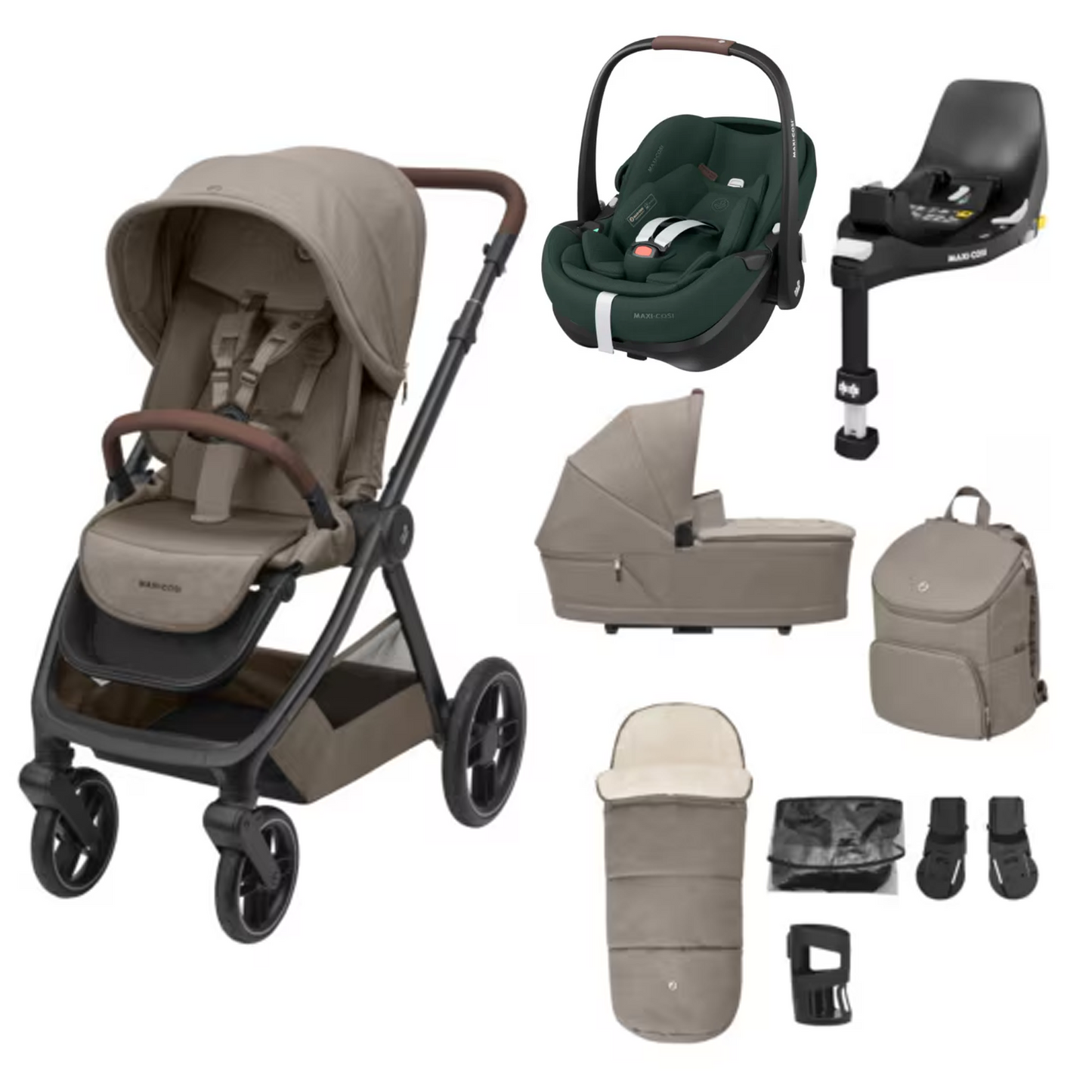 Maxi Cosi Oxford 9 Piece Complete Bundle with Maxi Cosi Pebble 360 and Family Fix Base