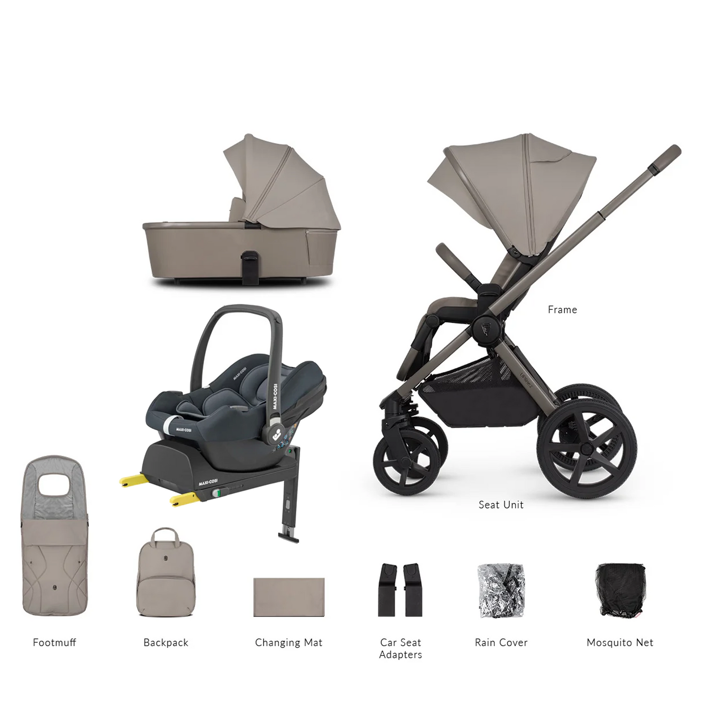 Venicci Upline 2 - 3 in 1 with Maxi Cosi CabrioFix and Base