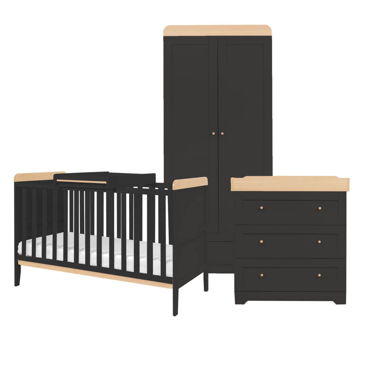 Tutti Bambini Rio 3 Piece Range with Cot Bed, Dresser Changer and Wardrobe