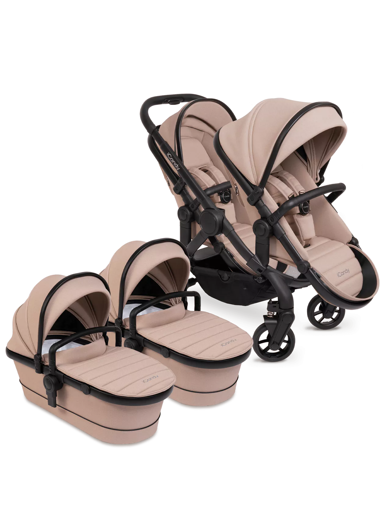 Icandy Double Buggy Newborn ICandy Peach Double Twin Buggy Bundle