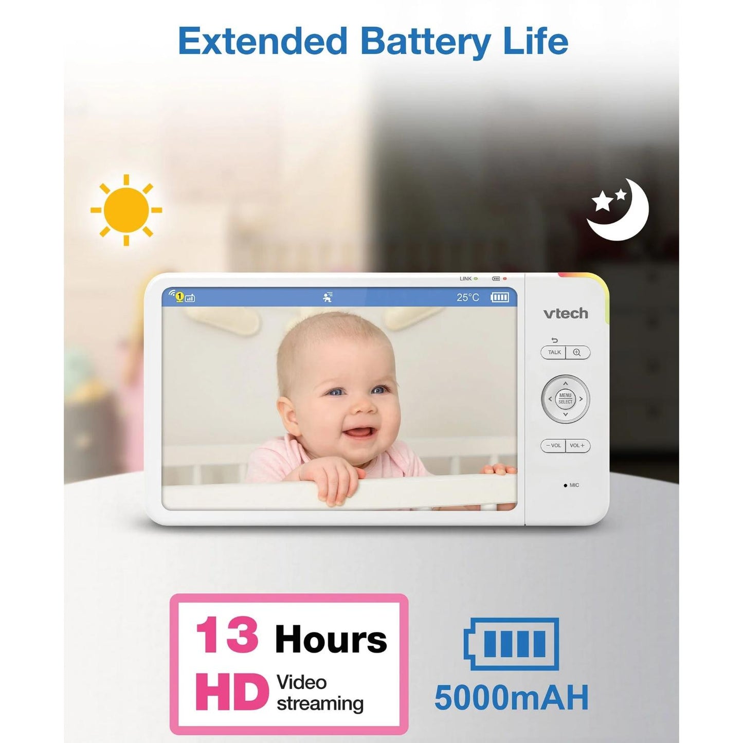 VTech 7 Inch High-Definition Pan & Tilt Video Monitor VM7367HD