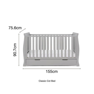 Obaby Stamford Classic 3 Piece Room Set with Cot Bed, Dresser Changer and Wardrobe