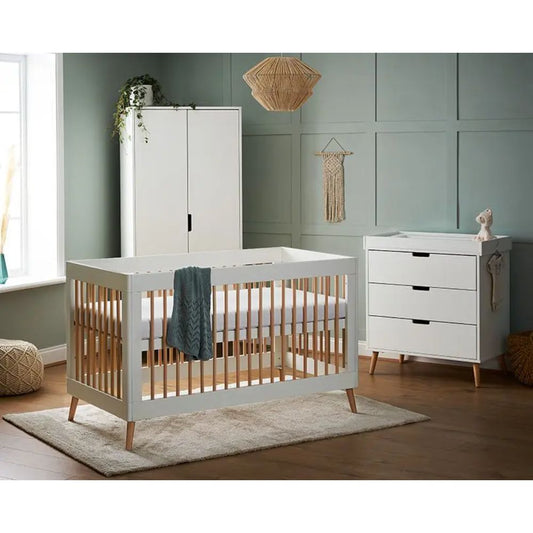 Obaby Maya 3 Piece Cot Bed with Dresser Changer and Wardrobe