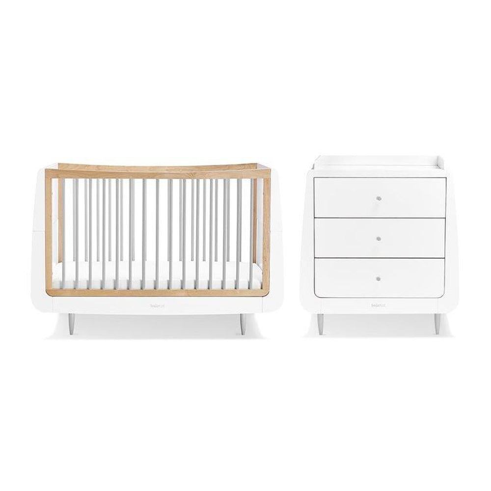 SnuzKot Skandi 2 Piece Nursery Furniture Set - Cot Bed & Changing Unit