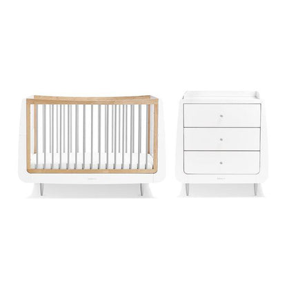SnuzKot Skandi 2 Piece Nursery Furniture Set - Cot Bed & Changing Unit