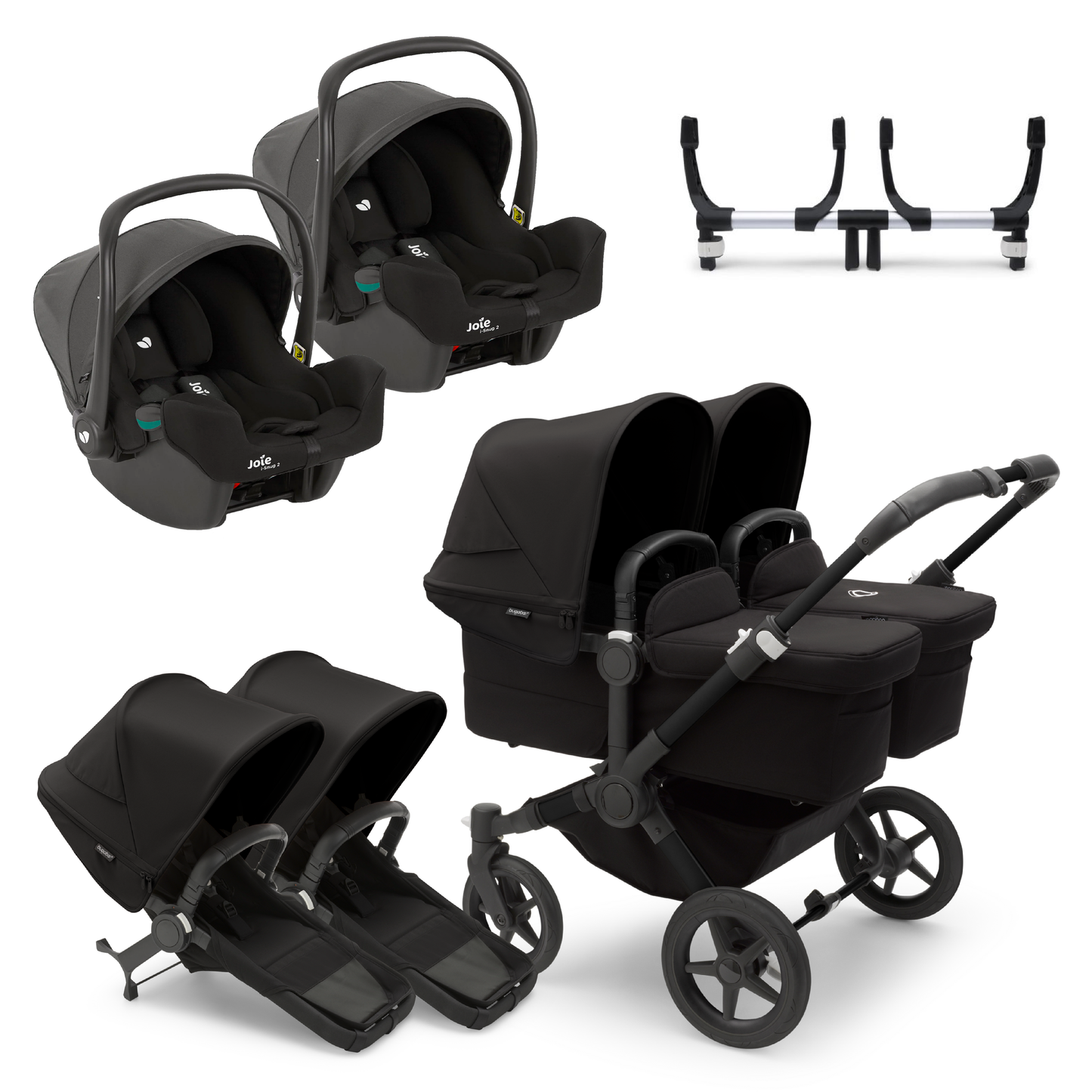 Bugaboo Donkey 5 Twin Bundle with Joie iSnug 2 Car Seat