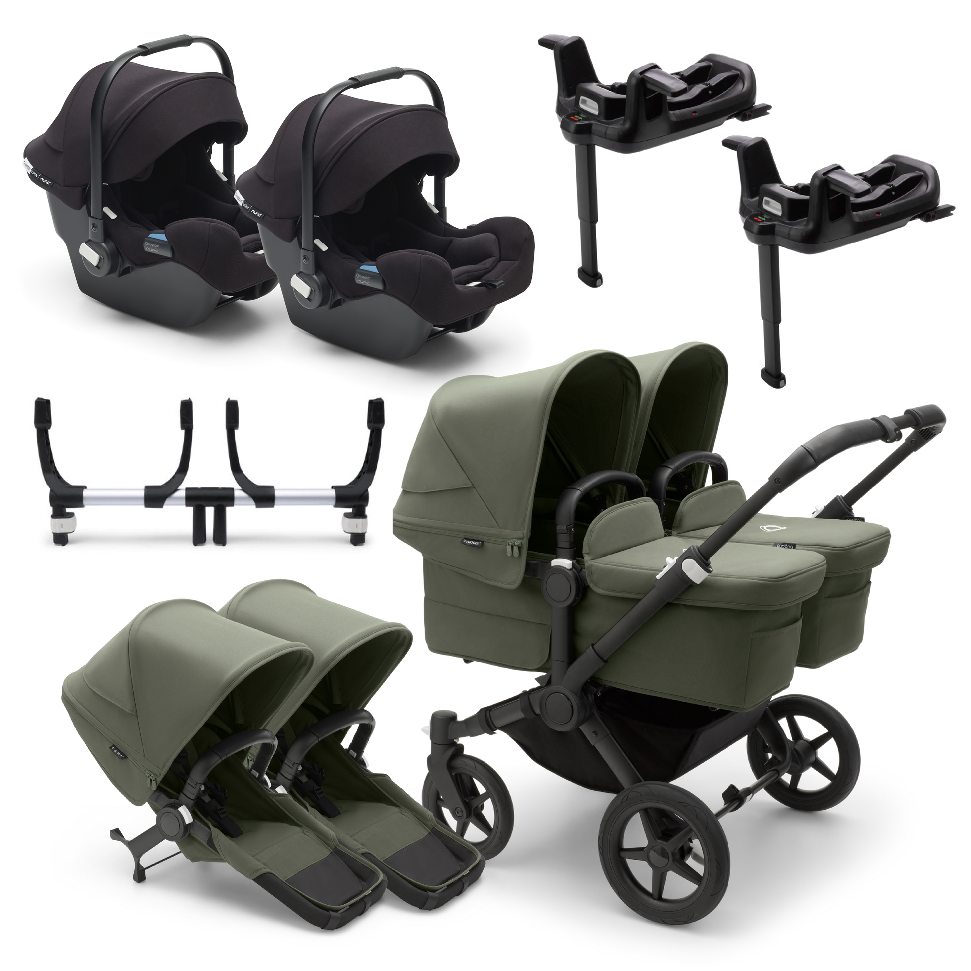 Bugaboo Donkey 5 Double Twin Travel System with Turtle Car Seat BabyDoc Shop Ireland