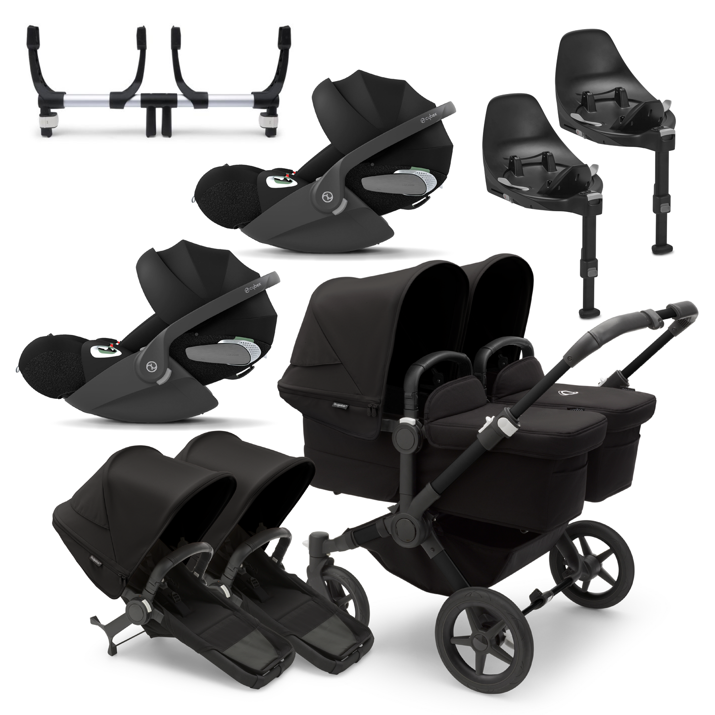 Bugaboo Donkey 5 Twin with Cybex Cloud T Travel System Bundle