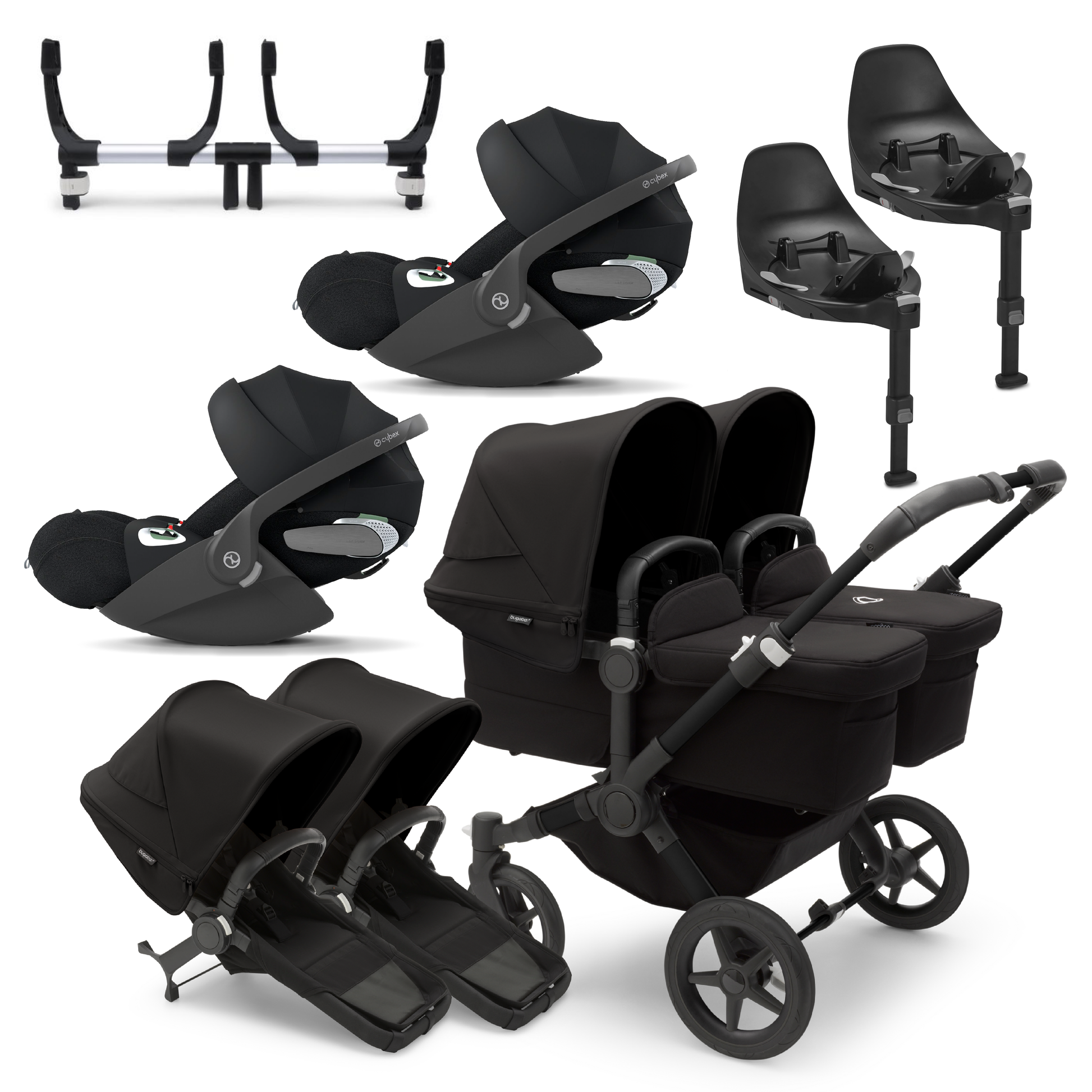Bugaboo Donkey 5 Double Twin Travel System with Cloud T Car Seat BabyDoc Shop Ireland